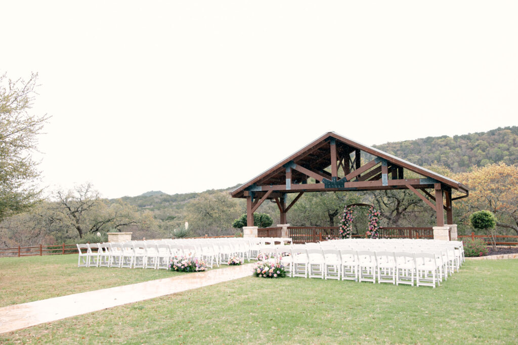 The Milestone in Boerne is a Texas Hill Country venue with rolling hills and picturesque backdrops.