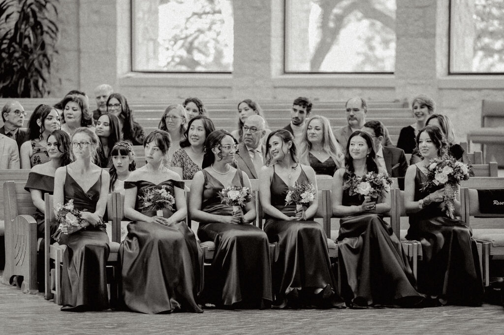 wedding trend 2024, bridal party sitting during ceremony