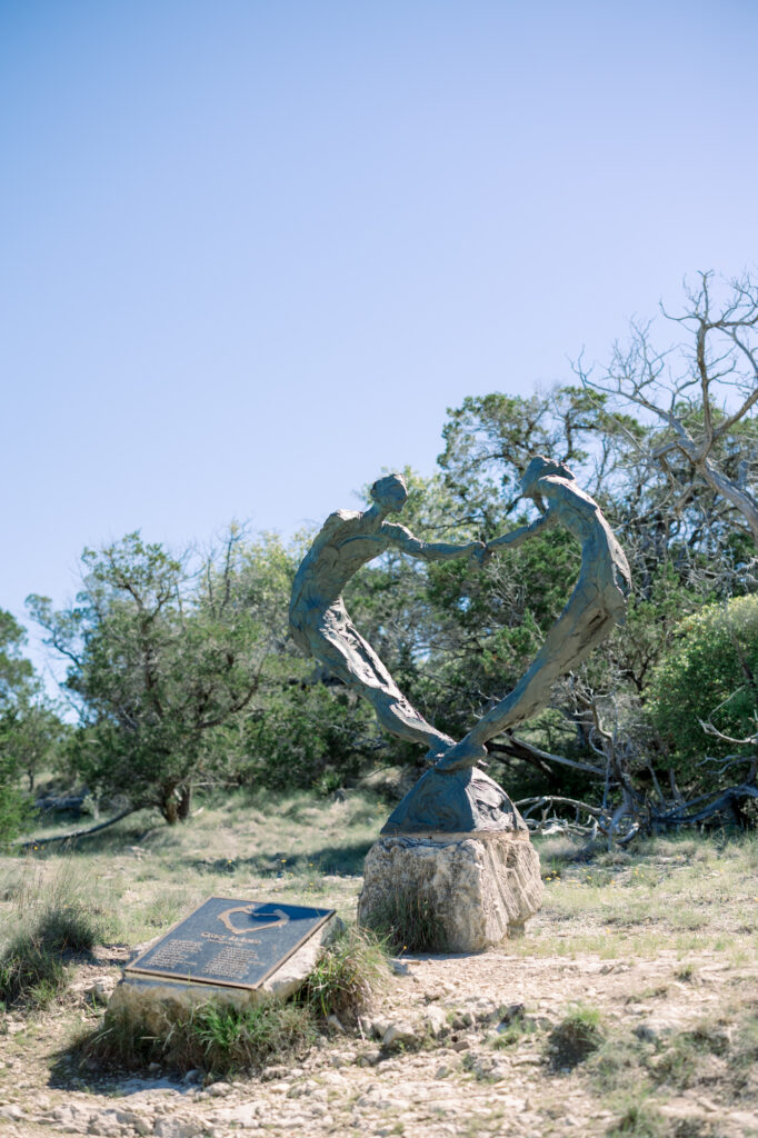 Sculptures at Chapel Dulcinea which is a romantic place to propose in Austin.