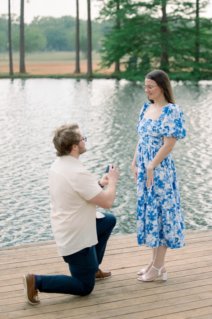 Proposal on dock at Das Peach Haus by Lois M Photography
