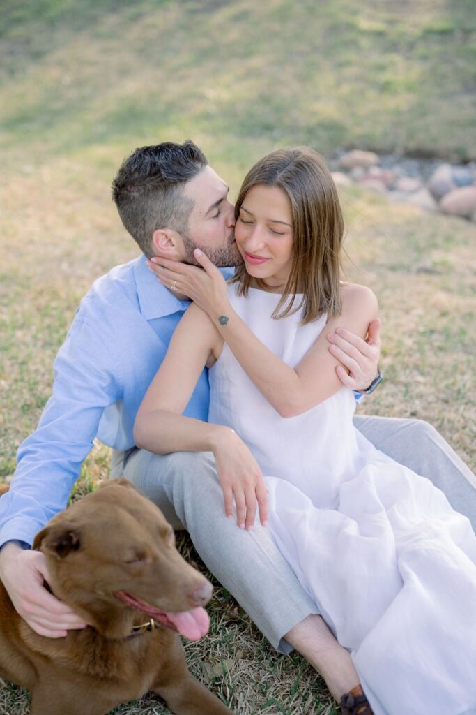 Couple with their dog at Ranch Austin
