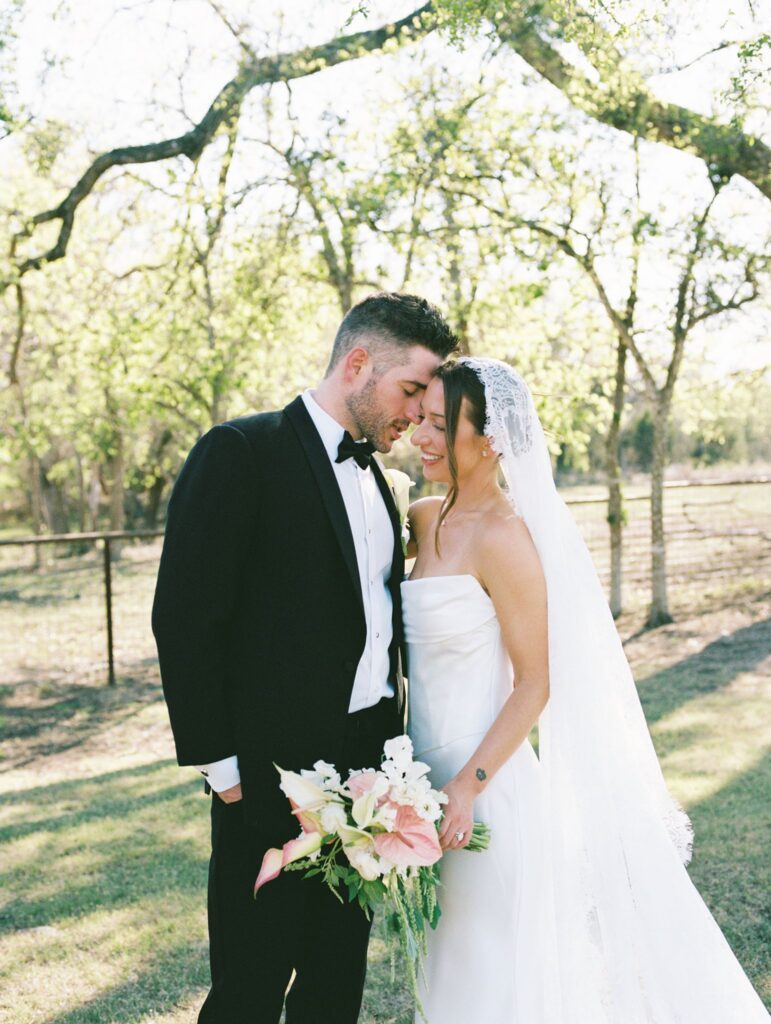 Bride and groom portrait at Ranch Austin